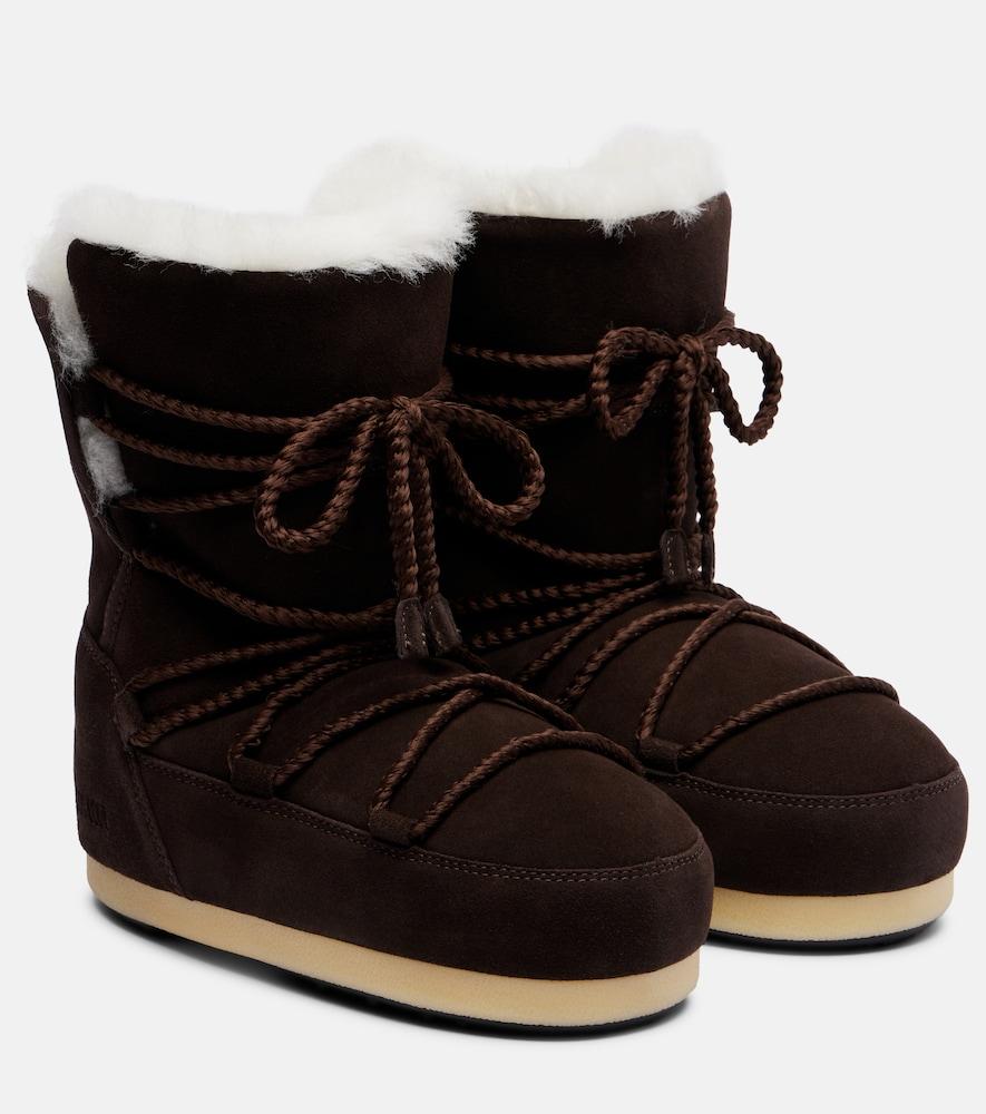 moon boot evx shearling-lined suede snow boots