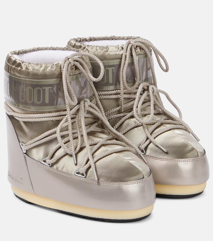 moon boot icon low glance satin snow boots