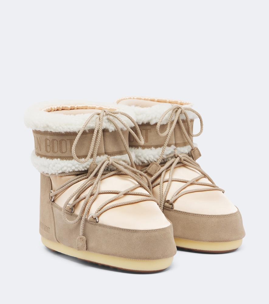 moon boot icon low pearly plus satin snow boots