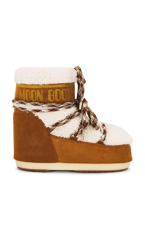 moon boot icon low shearling boot in brown. - size 33/35 (also in 36-38, 39-41)
