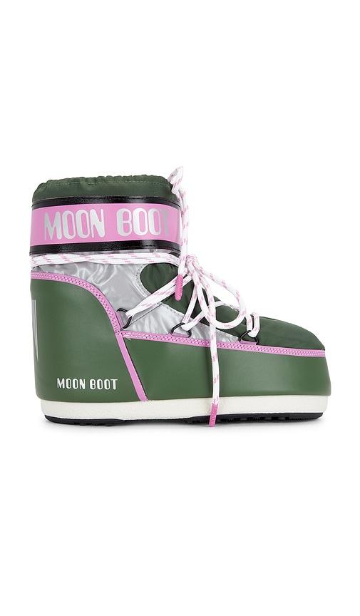 moon boot icon low space racing boot in green. - size 36-38 (also in 39-41)