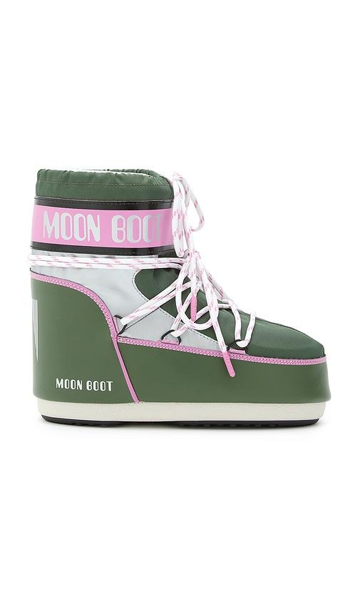 moon boot kids icon space racing low boot in green,pink. - size 33-35 (also in 36-38)