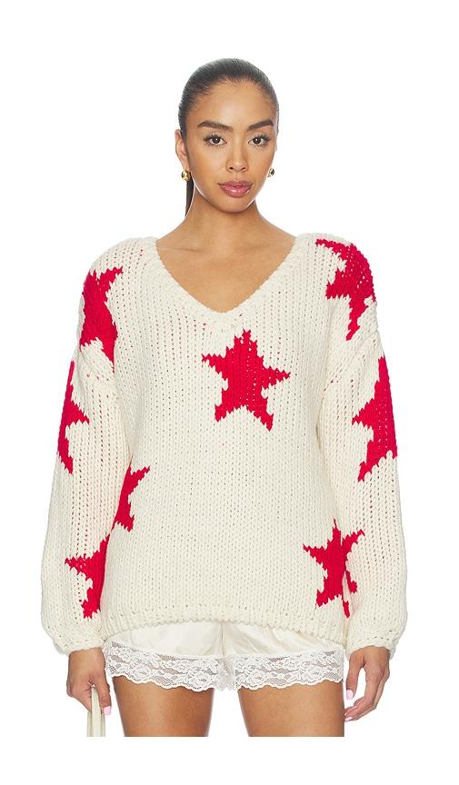 more to come amyra v neck sweater in ivory. - size l (also in m, s, xs)