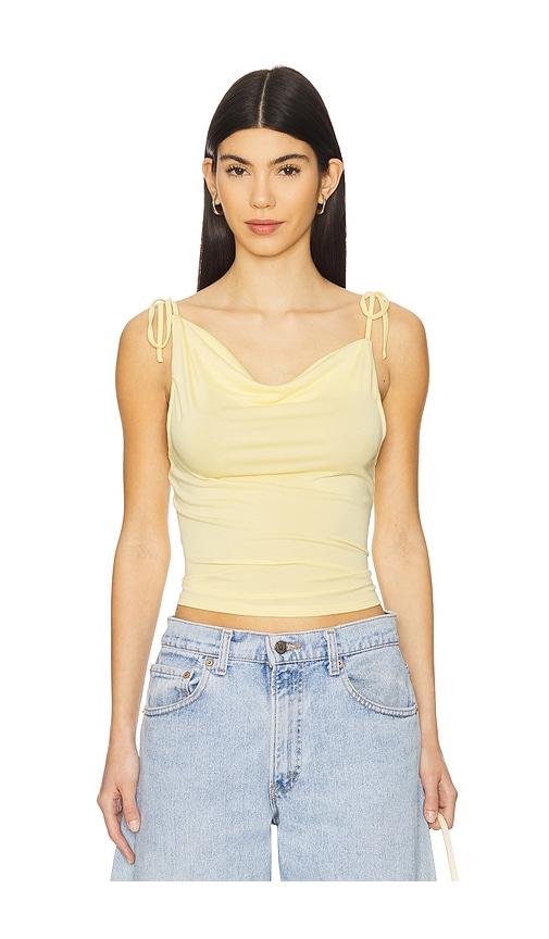 more to come banks drape top in yellow. - size l (also in m)
