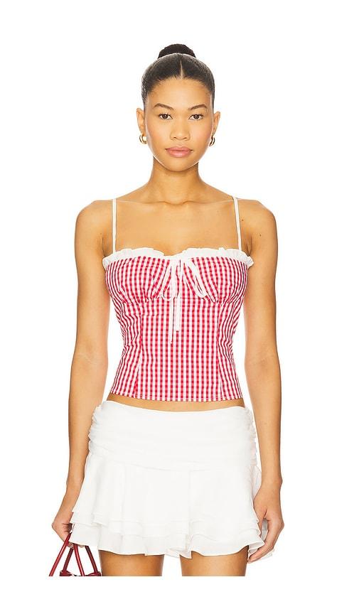 more to come beckie top in red. - size m (also in s)