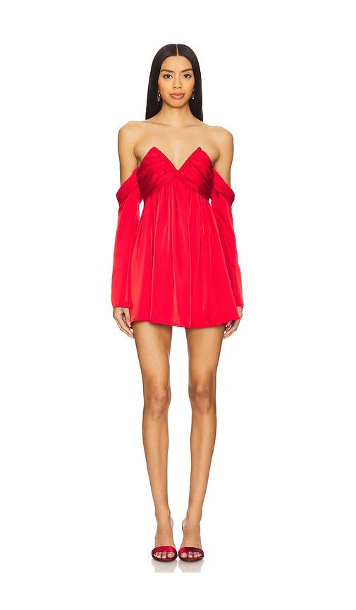 more to come regina off shoulder dress in red. - size l (also in m, s, xs, xxs)