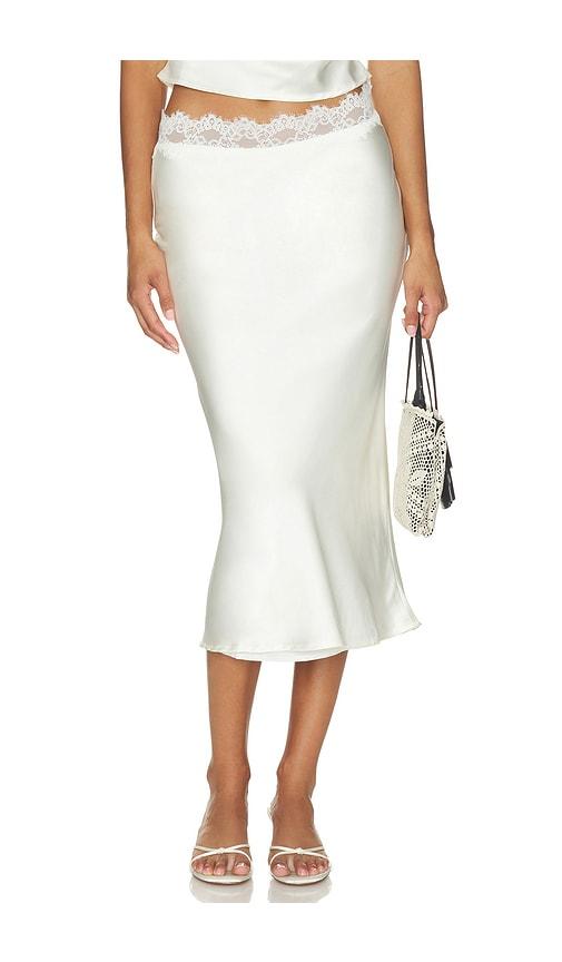 more to come rowan lace midi skirt in ivory. - size m (also in xxs, xs, s)