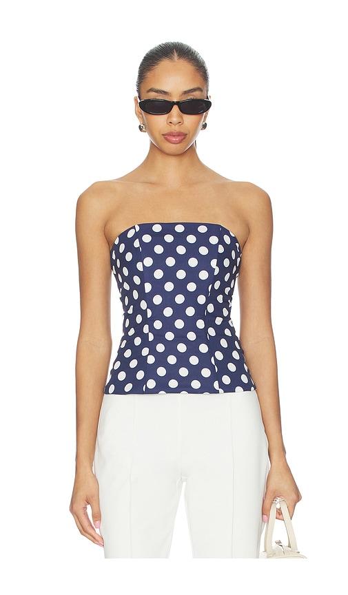 more to come tina corset top in navy. - size l (also in s)