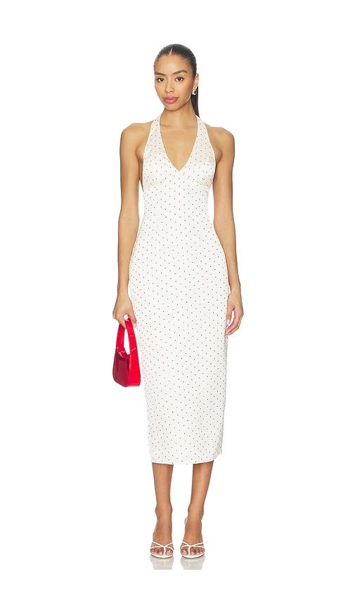 more to come zaia halter midi dress in cream. - size s (also in xl)