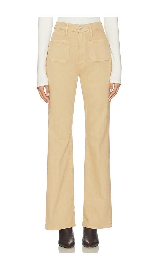 mother high waisted patch pocket bookie sneak jeans in tan. - size 25 (also in 28, 29, 30, 32, 34)