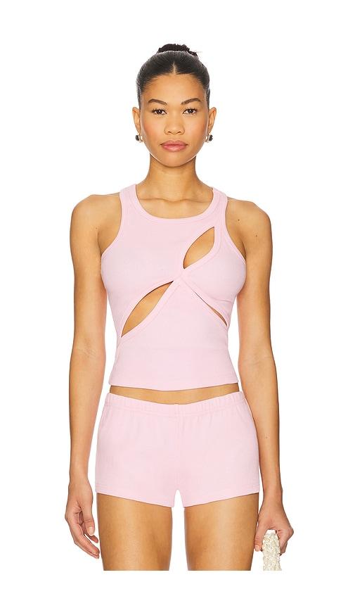 mother of all ariel rib top in pink. - size l (also in xs, s, m)