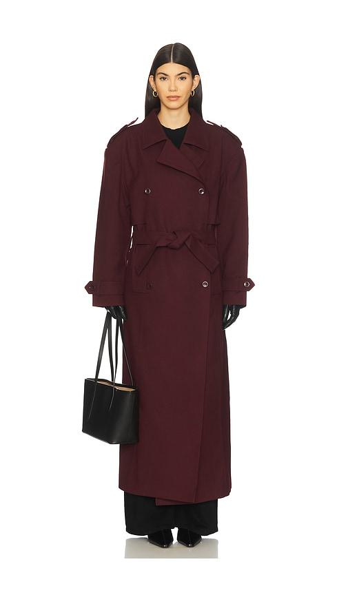 mother of all brooklyn long trench coat in burgundy. - size s (also in xs)