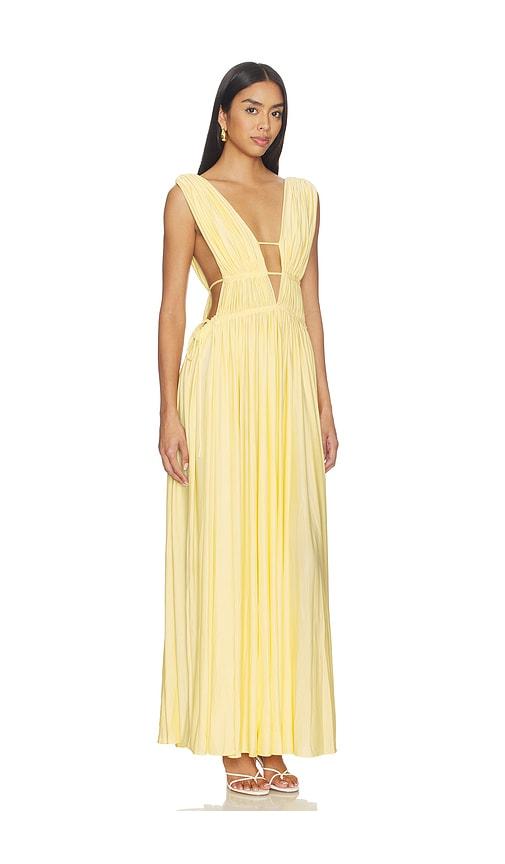 mother of all helena maxi dress in lemon. - size l (also in xs, s, m)