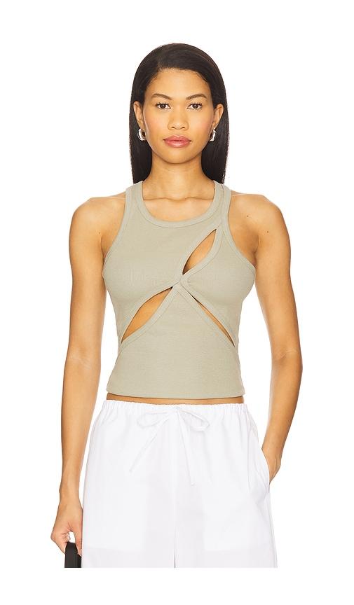 mother of all x revolve ariel rib top in sage. - size l (also in xs, s)