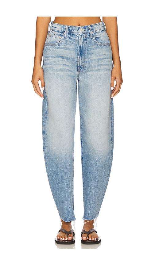 mother the fangirl hover fray jeans in blue. - size 24 (also in 25, 27, 32, 33)