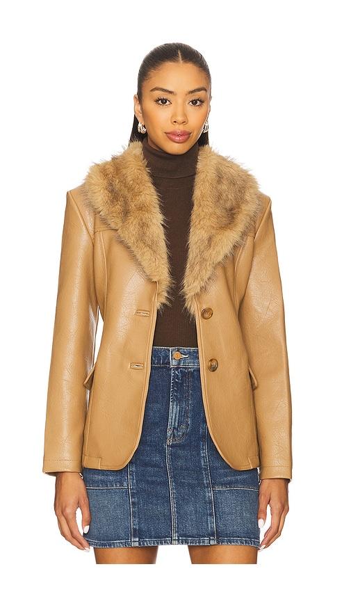 mother the hot under the collar jacket in tan. - size l (also in xl)