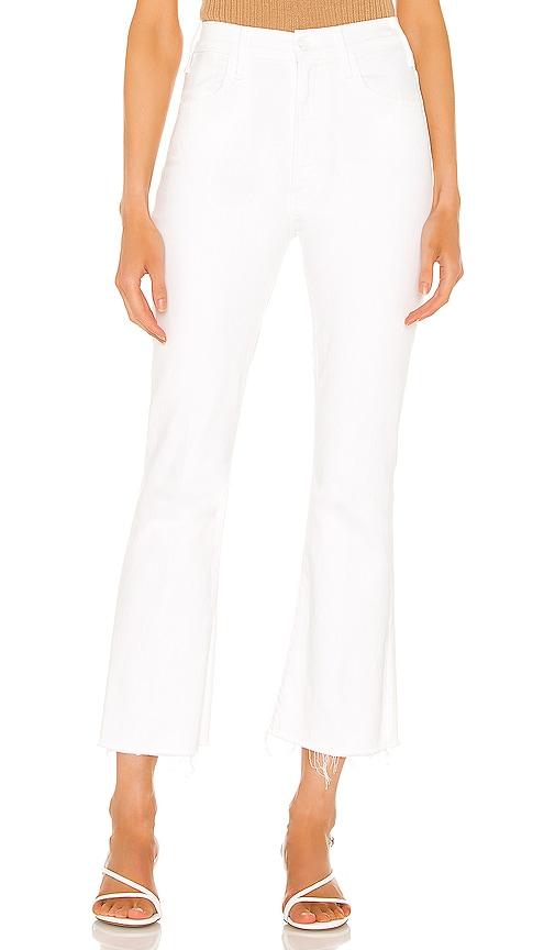 mother the hustler ankle fray jeans in white. - size 27 (also in 30, 31, 32, 34)