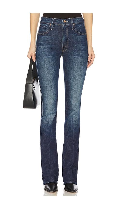 mother the mid rise smokin' double heel jeans in blue. - size 28 (also in 33)