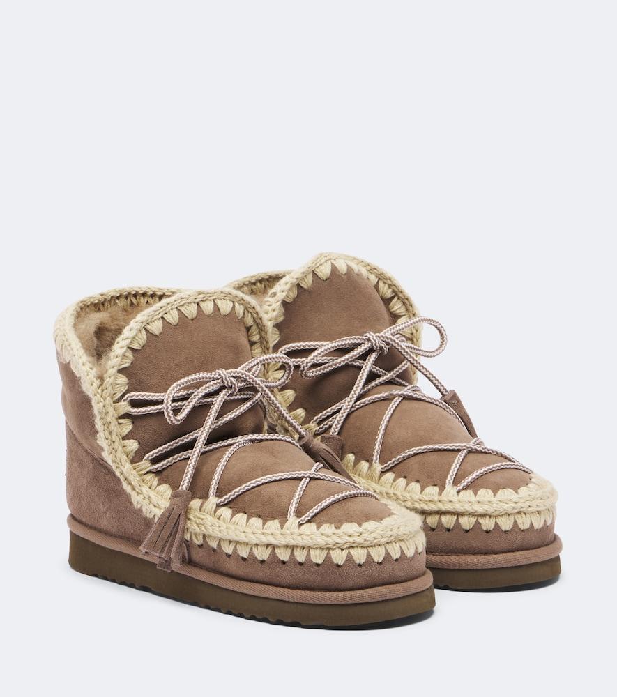mou 18 shearling-lined suede lace-up boots