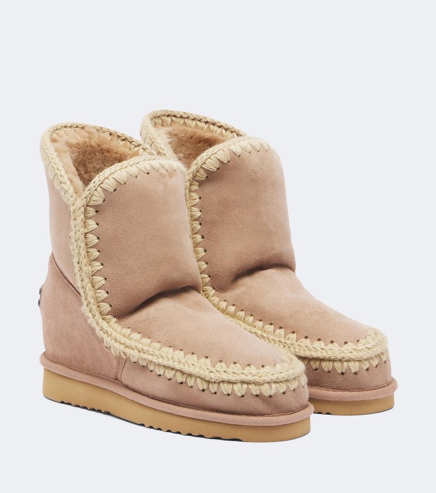 mou inner wedge shearling-lined suede ankle boots