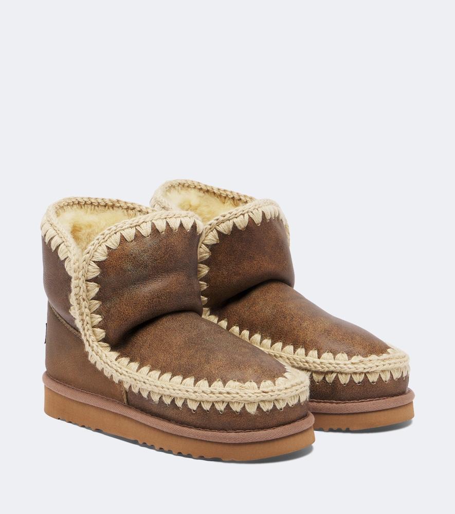 mou shearling-lined leather ankle boots