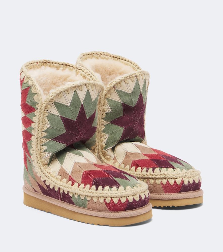 mou shearling-lined suede ankle boots