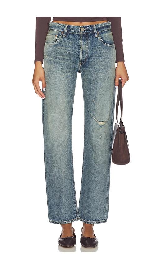 moussy vintage showell straight jeans in denim-medium. - size 27 (also in 28, 29, 31, 32)