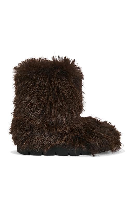 msgm fluffy flat boot in brown. - size 36 (also in 37, 38)