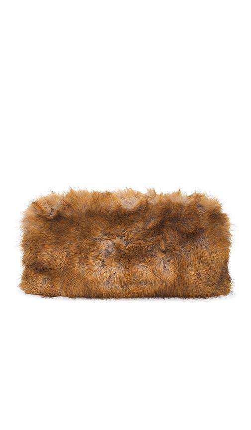 msgm fluffy pouch in tan.