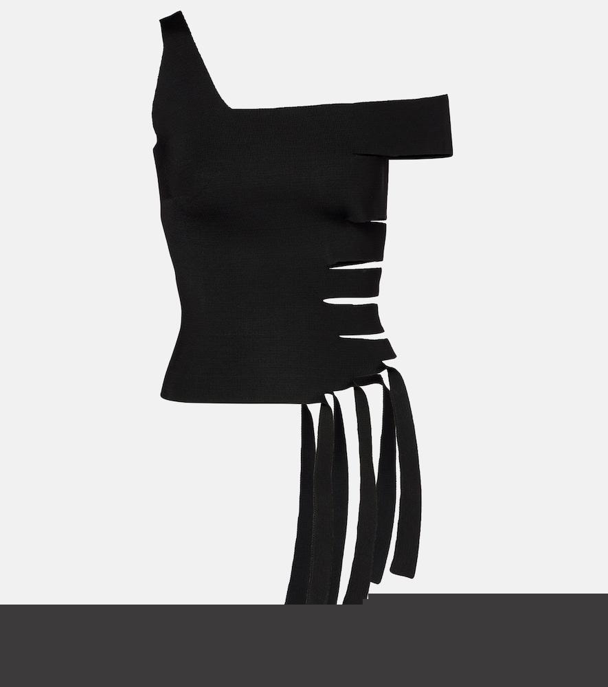 mugler asymmetric cut-out top