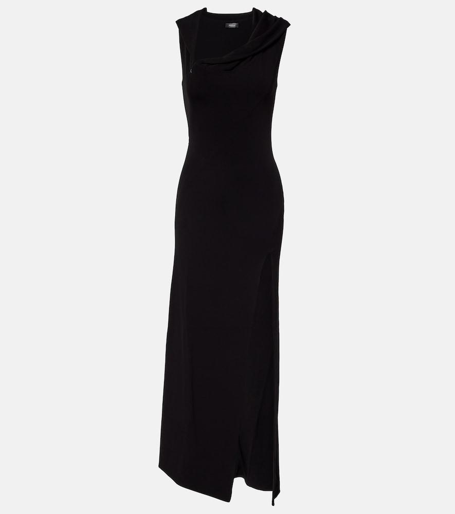 mugler asymmetric jersey gown