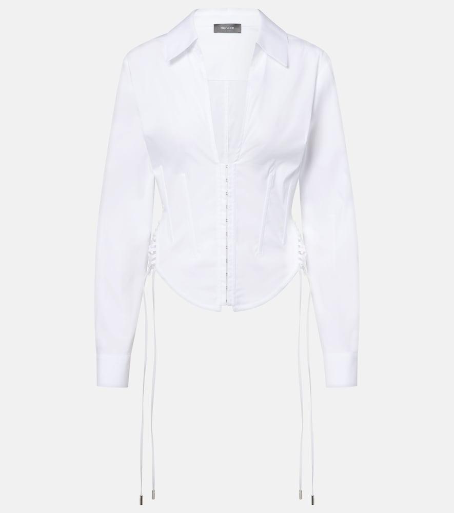 mugler cotton-blend bustier top