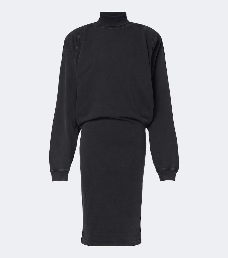 mugler cotton jersey sweatshirt dress