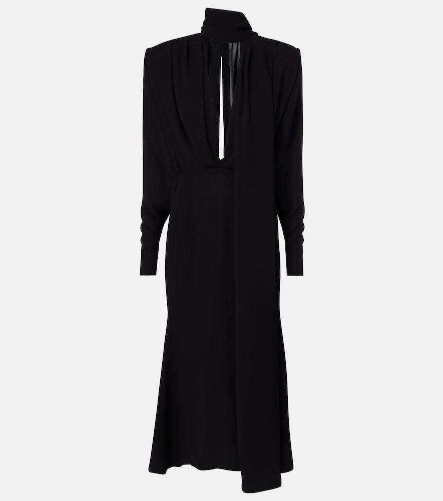 mugler crêpe midi dress