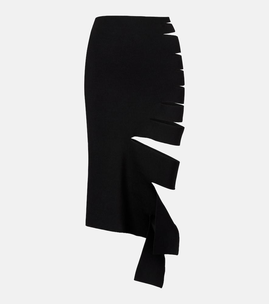 mugler cut-out midi skirt