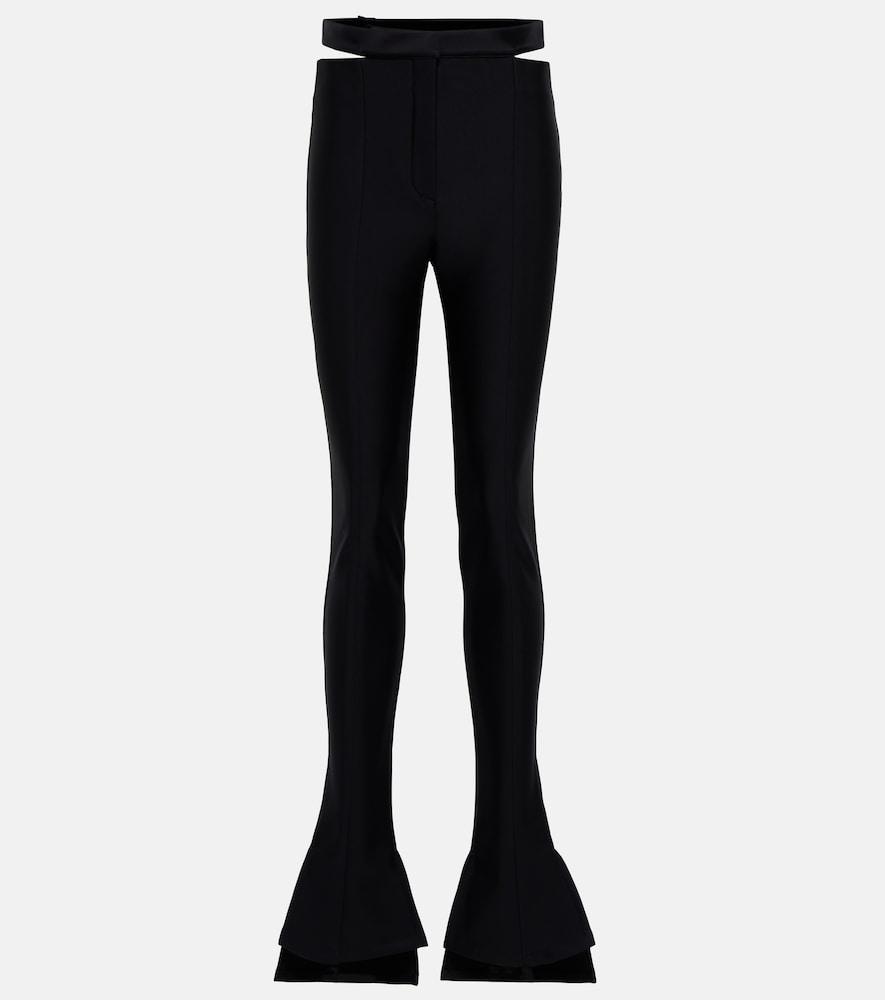mugler cutout scuba mid-rise flared pants