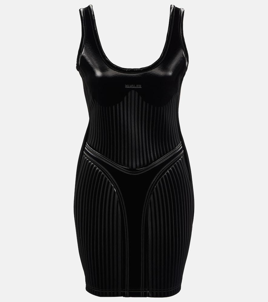 mugler embossed minidress