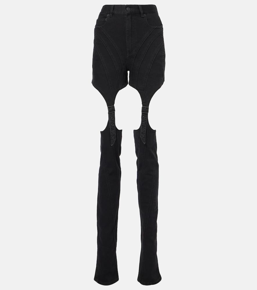 mugler high-rise cutout skinny jeans