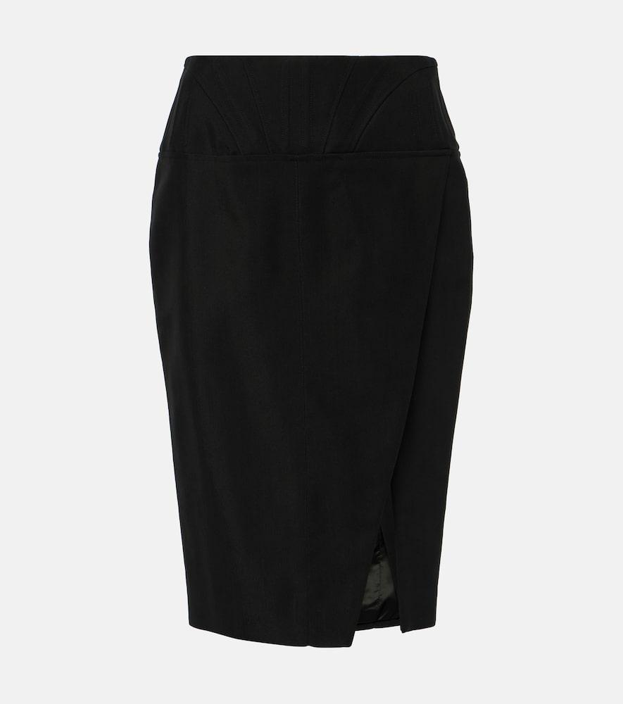 mugler high-rise pencil skirt