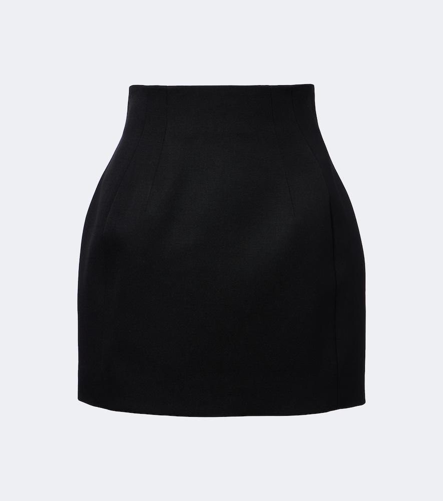 mugler high-rise wool miniskirt