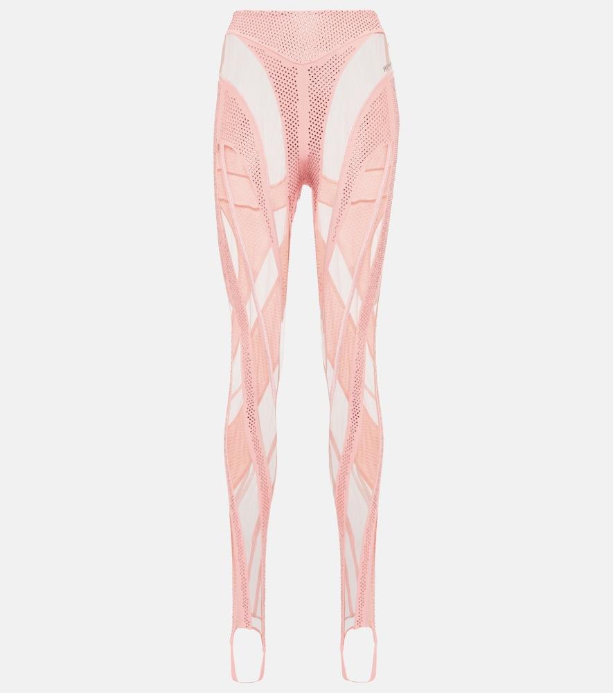 mugler paneled stirrup leggings