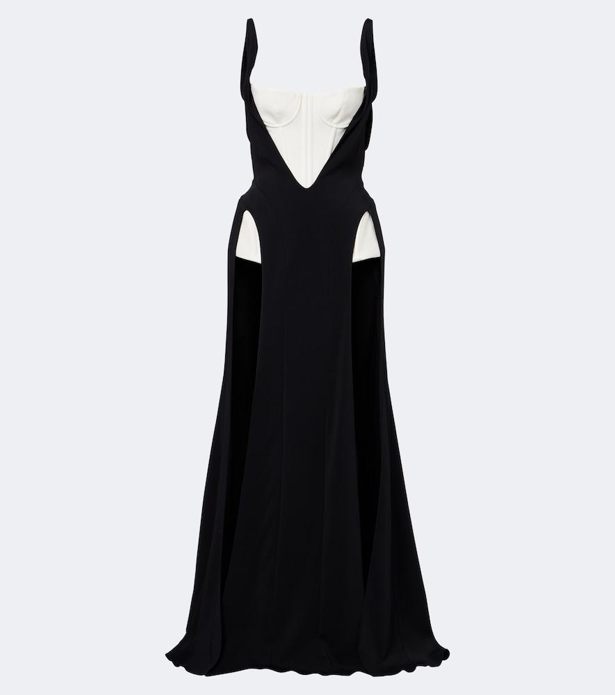 mugler re/edit jeu de paume crêpe gown