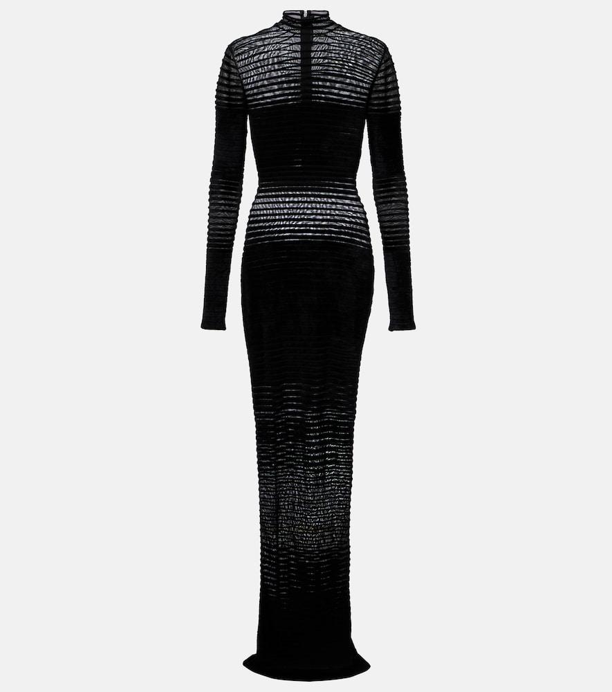 mugler re/edit semi-sheer gown