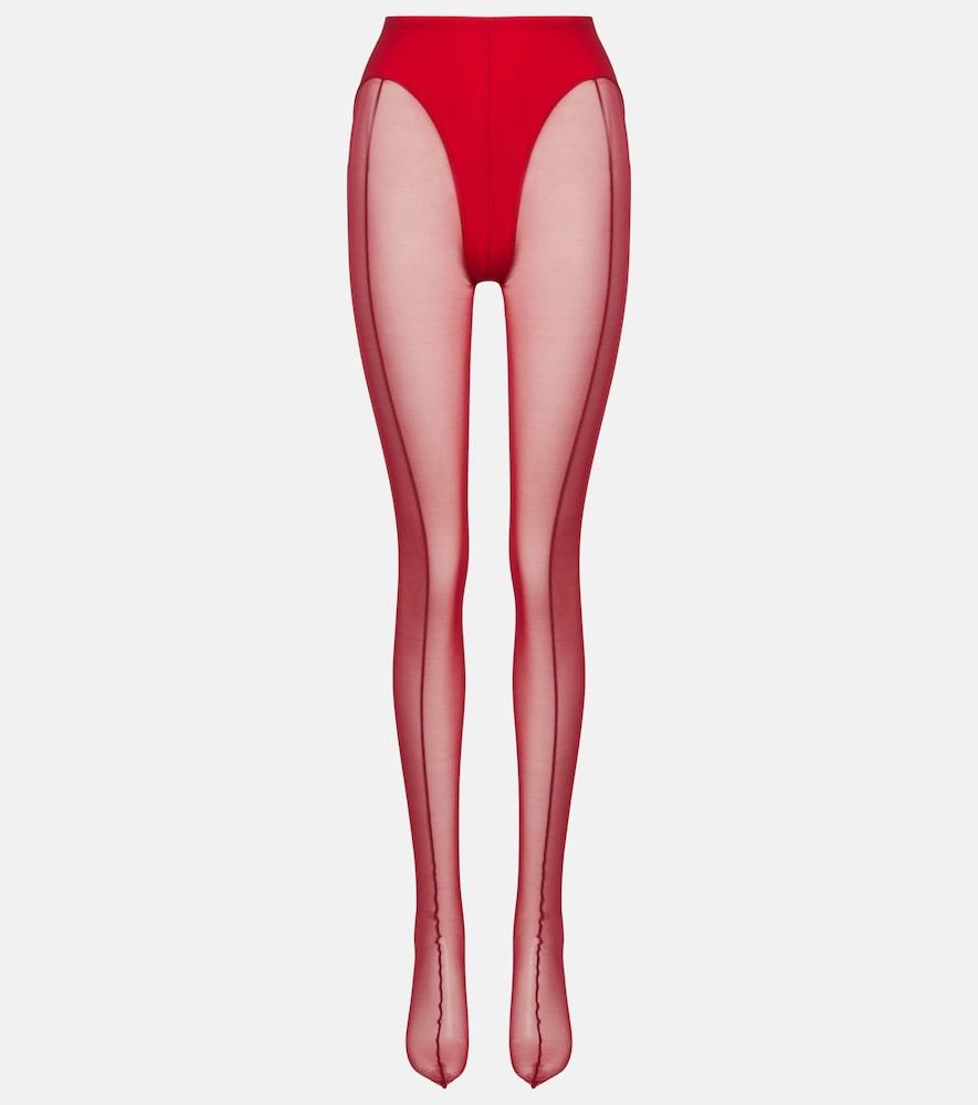 mugler re/edit sheer tulle tights