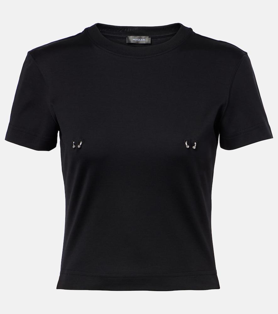 mugler ruched cotton top