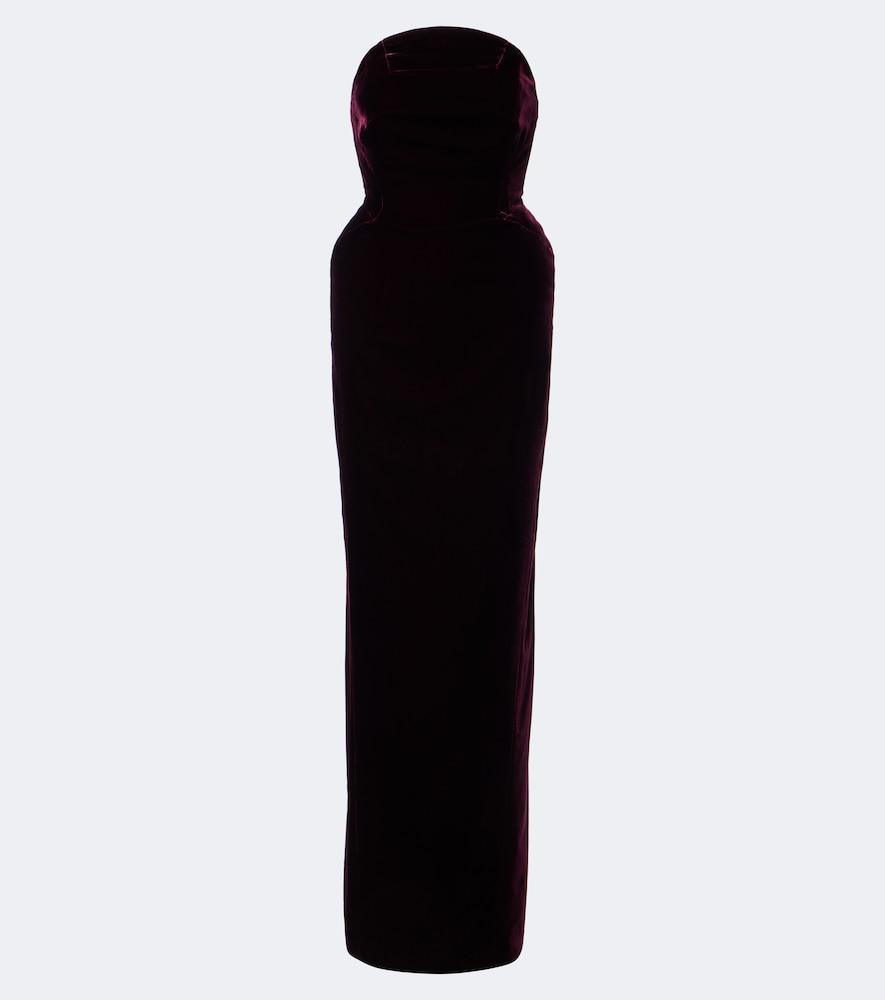 mugler velvet bustier gown