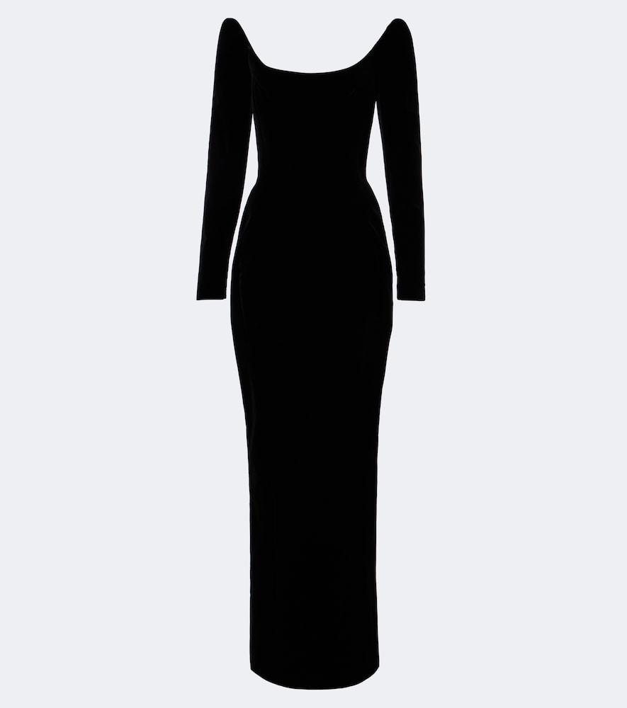 mugler velvet bustier gown