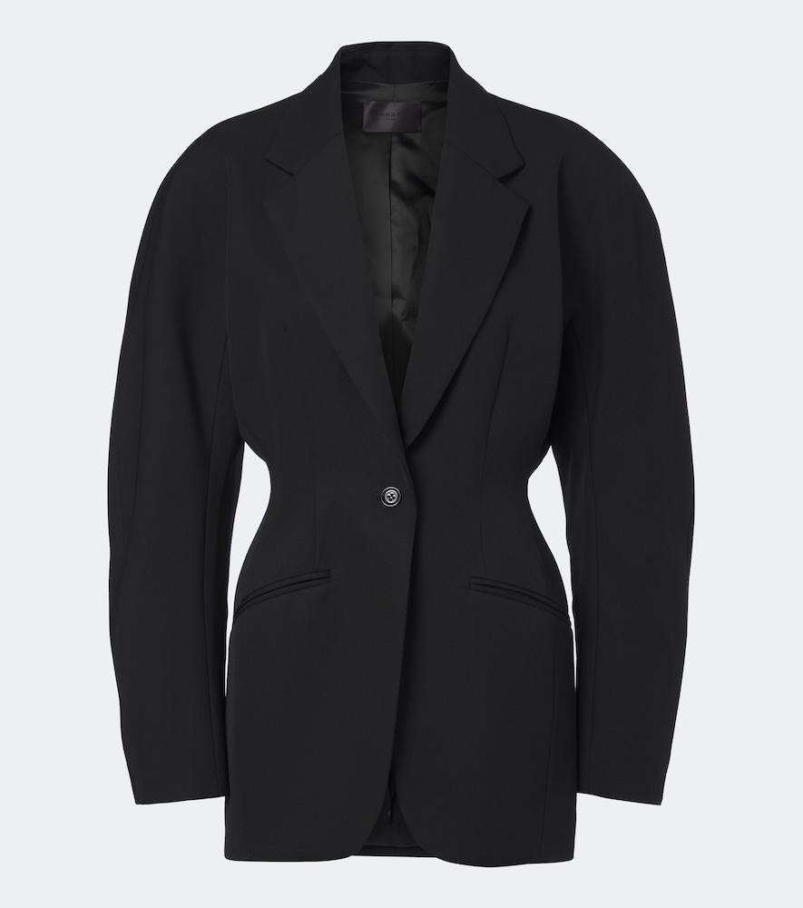 mugler virgin wool grain de poudre blazer