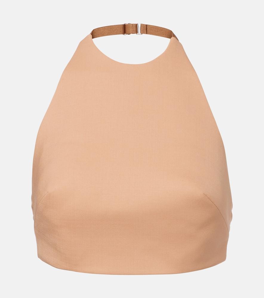 mugler wool-blend crop top