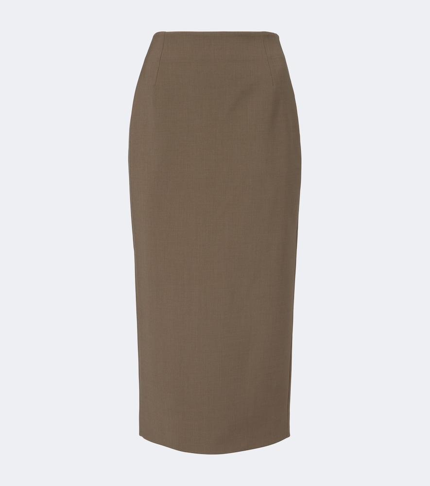 mugler wool-blend pencil skirt